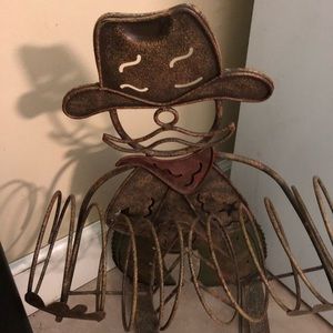 Cowboy wine holder